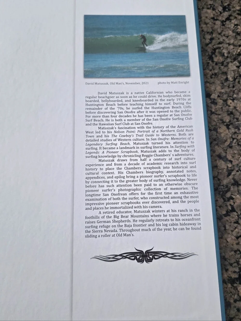 Surfing With Legends: A Pioneer ScrapbookSurf book Signed by David F Matuszak